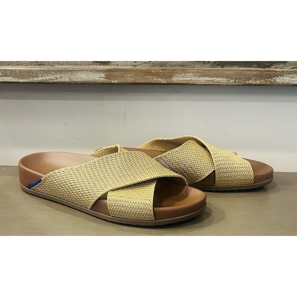 Rothys The Weekend Slide Sandals Size 5.5 Golden Sun Comfort Footbed Slip On - Picture 3 of 9
